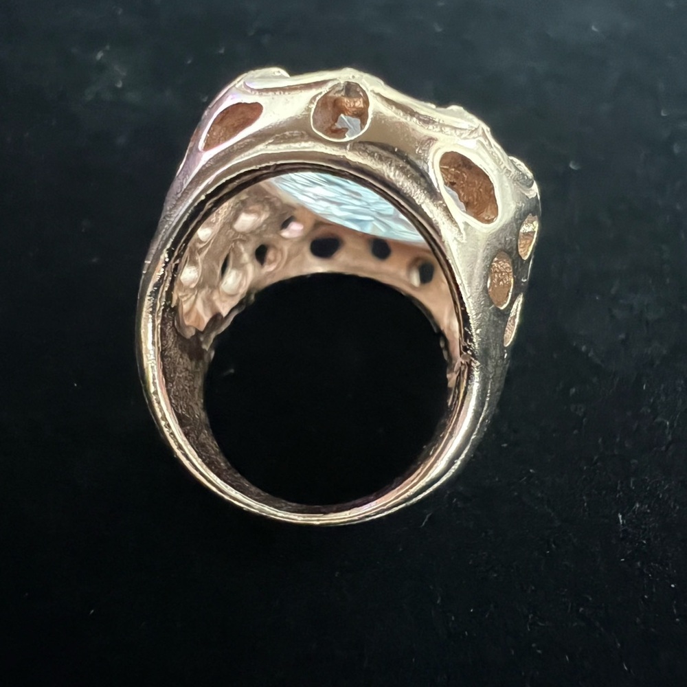 Crystal Large Oval Women’s Statement Ring Set In … - image 6